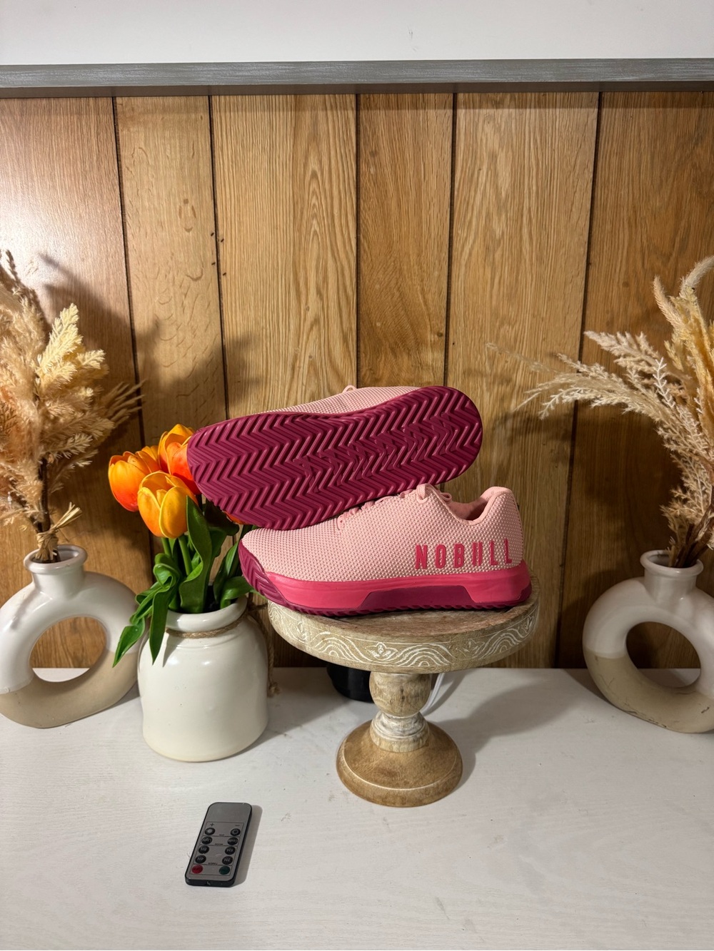 NOBULL Pink Mesh Training Shoes with Deep Pink Soles